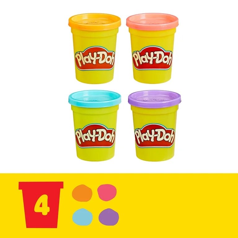 Play-Doh 4-Pack – Classic, Wild & Sweet Color Assortments, 3 oz Cans