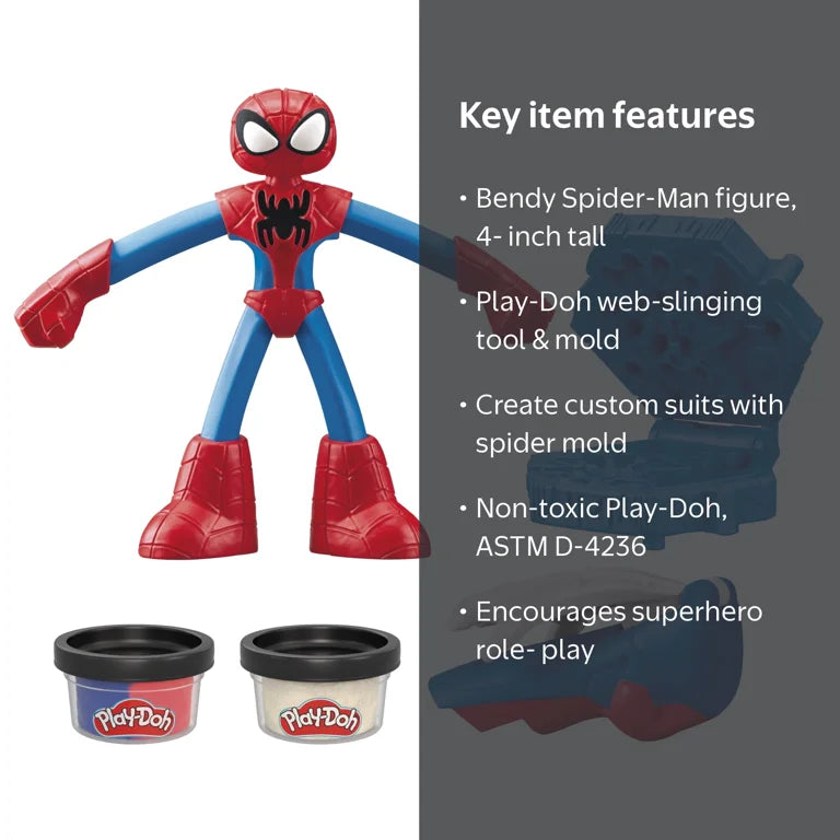 Play-Doh Marvel Spider-Man Thwip-Squisher Toy with 2 oz Compound – Ages 4+