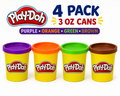 Play-Doh 4-Pack – Purple, Orange, Green & Brown, 3 oz Cans