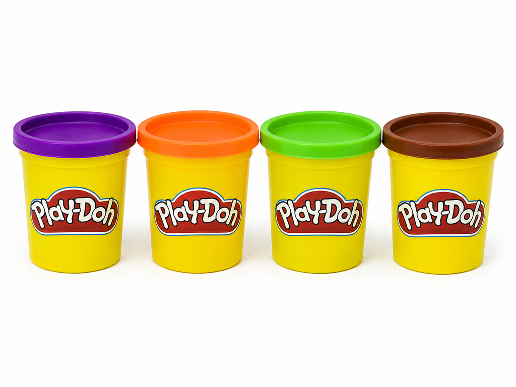 Play-Doh 4-Pack – Purple, Orange, Green & Brown, 3 oz Cans