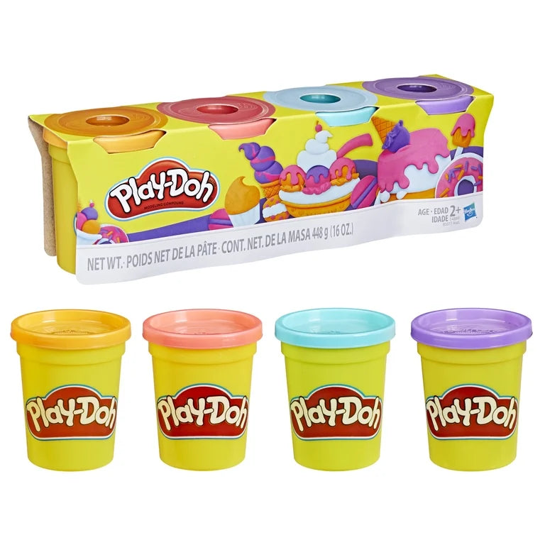 Play-Doh 4-Pack – Classic, Wild & Sweet Color Assortments, 3 oz Cans
