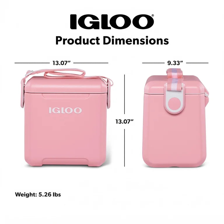 Igloo 11-Quart MaxCold Cooler with Adjustable Shoulder Strap – Pink