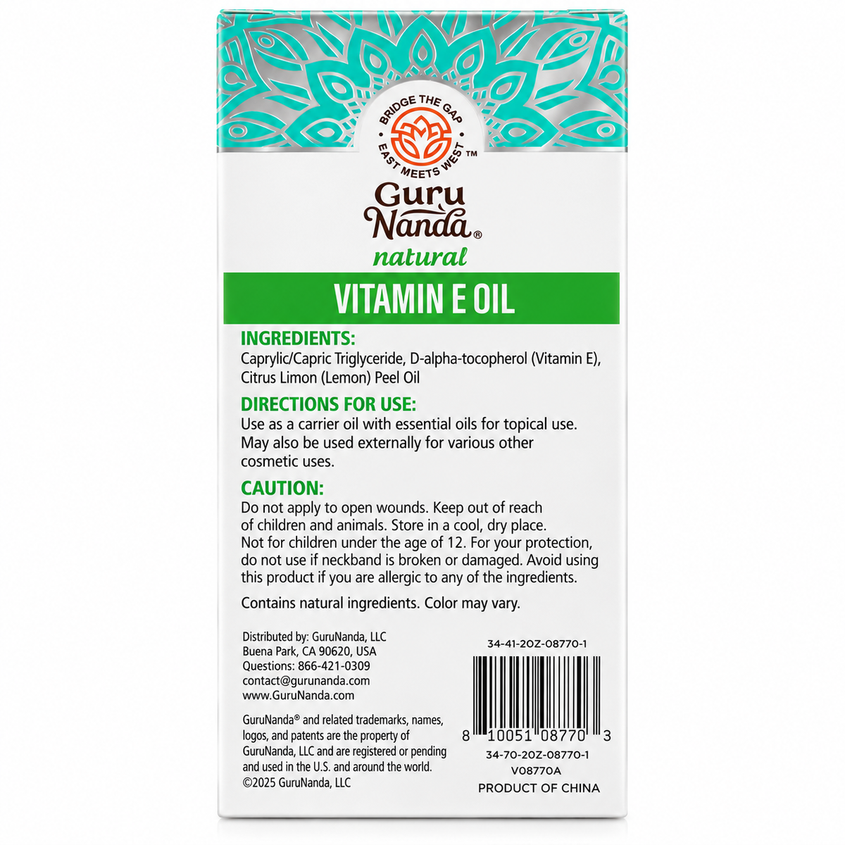 GuruNanda Natural Oils & Beauty Care – 2 fl oz (59 mL)