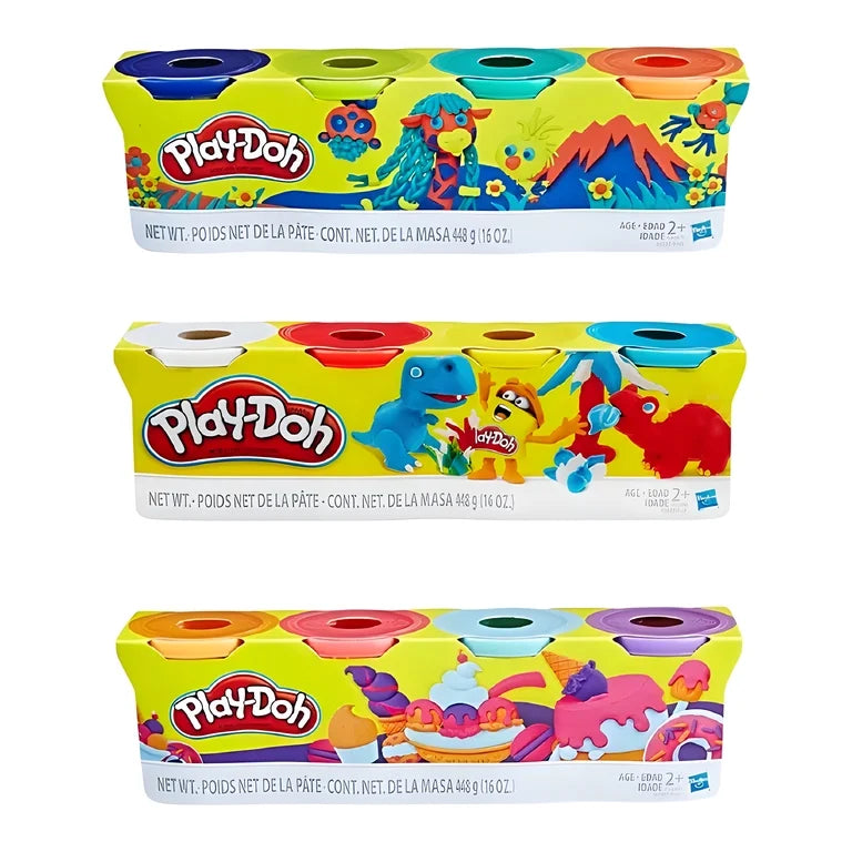 Play-Doh 4-Pack – Classic, Wild & Sweet Color Assortments, 3 oz Cans