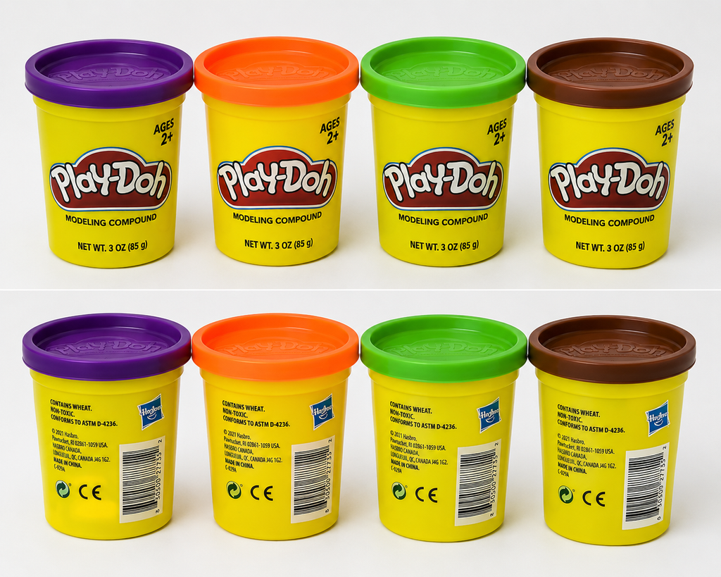 Play-Doh 4-Pack – Purple, Orange, Green & Brown, 3 oz Cans