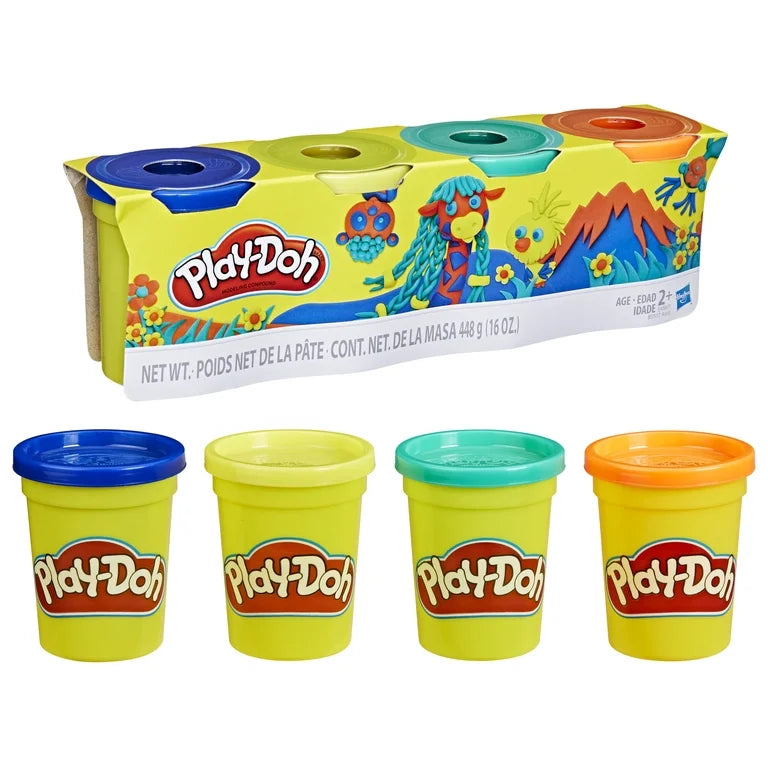 Play-Doh 4-Pack – Classic, Wild & Sweet Color Assortments, 3 oz Cans