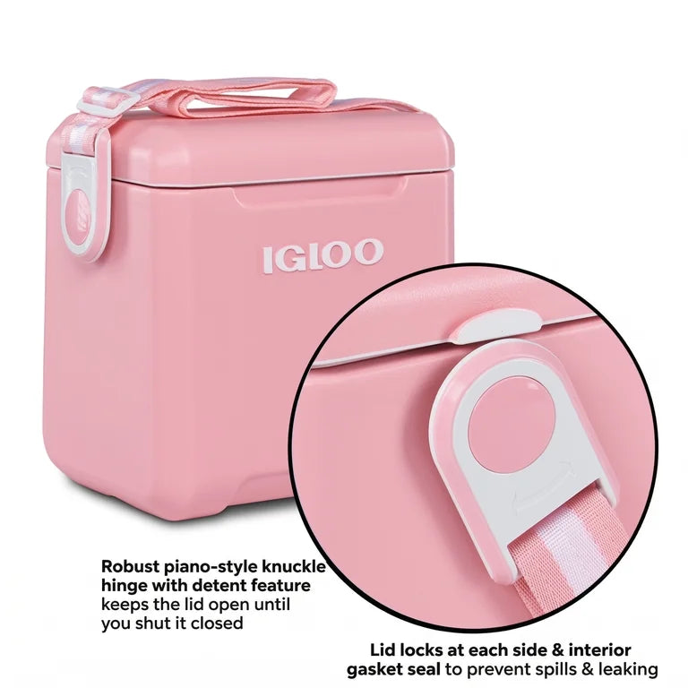 Igloo 11-Quart MaxCold Cooler with Adjustable Shoulder Strap – Pink
