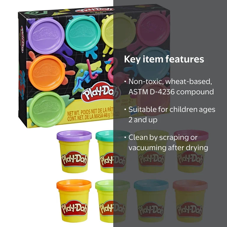 Play-Doh 8-Pack Color Collection – Assorted Colors, 2 oz Cans