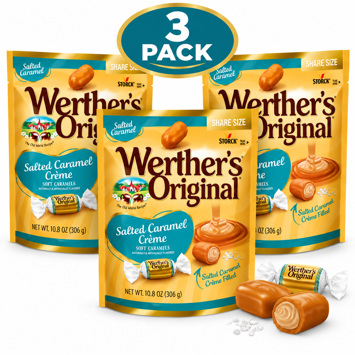 Werther’s Original Salted Caramel Crème Soft Caramels – Share Size, 10.8 oz