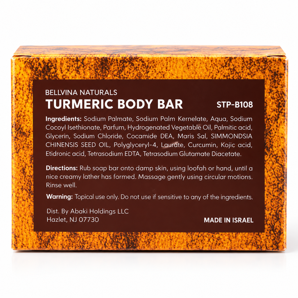 Turmeric Body Bar Soap with Coconut Milk – 10 oz (300 g) – Vegan, Gluten Free & Paraben Free